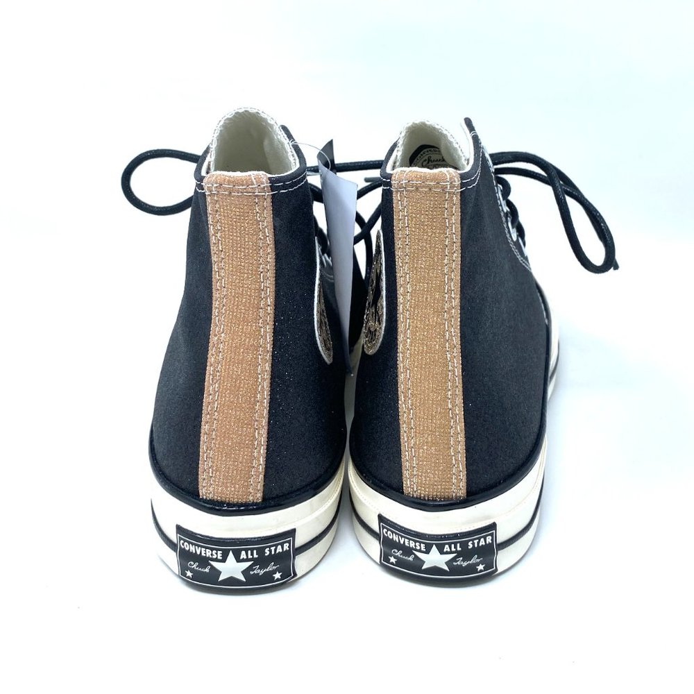 Converse Women's Size 8 572265C CHUCK 70 HI Black Gold Egret Synthetic Sneaker - Picture 6 of 10
